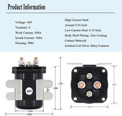 YIXIN Heavy Duty 48V Solenoid Compatible with Club Car E-Z-GO Yamaha Electric