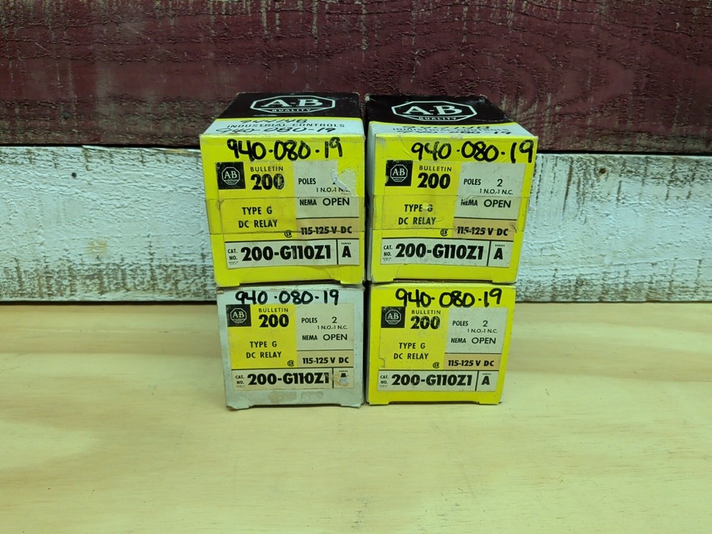 Allen Bradley 200-G110Z1 Bulletin 200 Type G DC Relay 115-125V New NOS