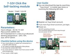 Tuya Smart Wifi switch module USB 5V AC/DC 7-32V and RF433 remote control