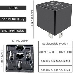 12V 40A Relay (2-Pack) SPDT 5-Pin Automotive Relay Replaces 4RD 931 680-01, 4RD9