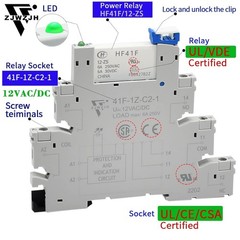 10Pcs 12V SPDT Relay with Socket DIN Rail Mount 6A