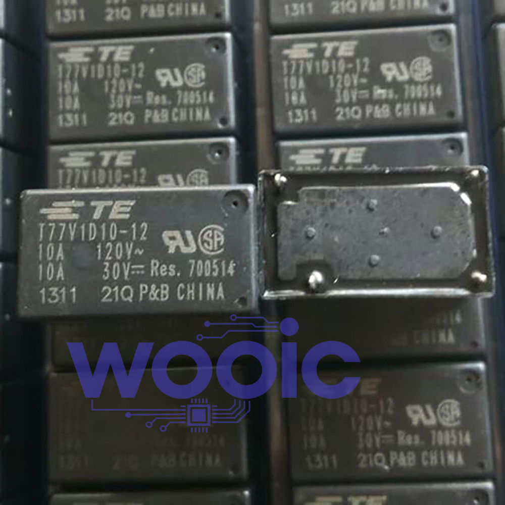 【5PCS】New TE Connectivity T77V1D10-12 12VDC 10A SPDT-NO/NC PCB Power Relay 4-Pin