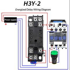 H3Y-2/-4 AC220V DC24V DC12V Power On Timer Time Delay Relay Socket Base 1s~60Min