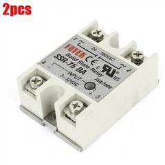 2Pcs 24V-380V 75A 250V SSR-75 Da Solid State Relay Module 3-32V Dc To Ac hk