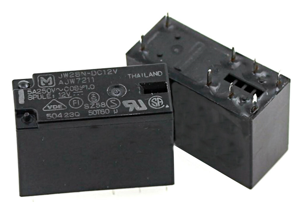 JW2SN DC5V DC12V DC24V POWER RELAY 5A 250VAC 8 Pins 10PCS