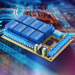 Relay Module IO25E08 8 Channel Self Locking Interlock Power Conditioner 12V