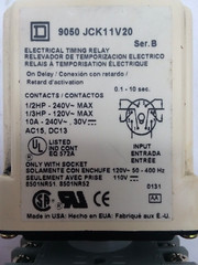 Square D 9050JCK11V20 Timer Relay w/8501NR51 Relay Base Socket