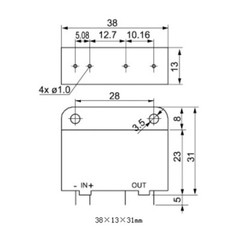 PCB Mount 6A SSR Solid State Relay DC Control DC Input DC3-32V Output DC5-110V