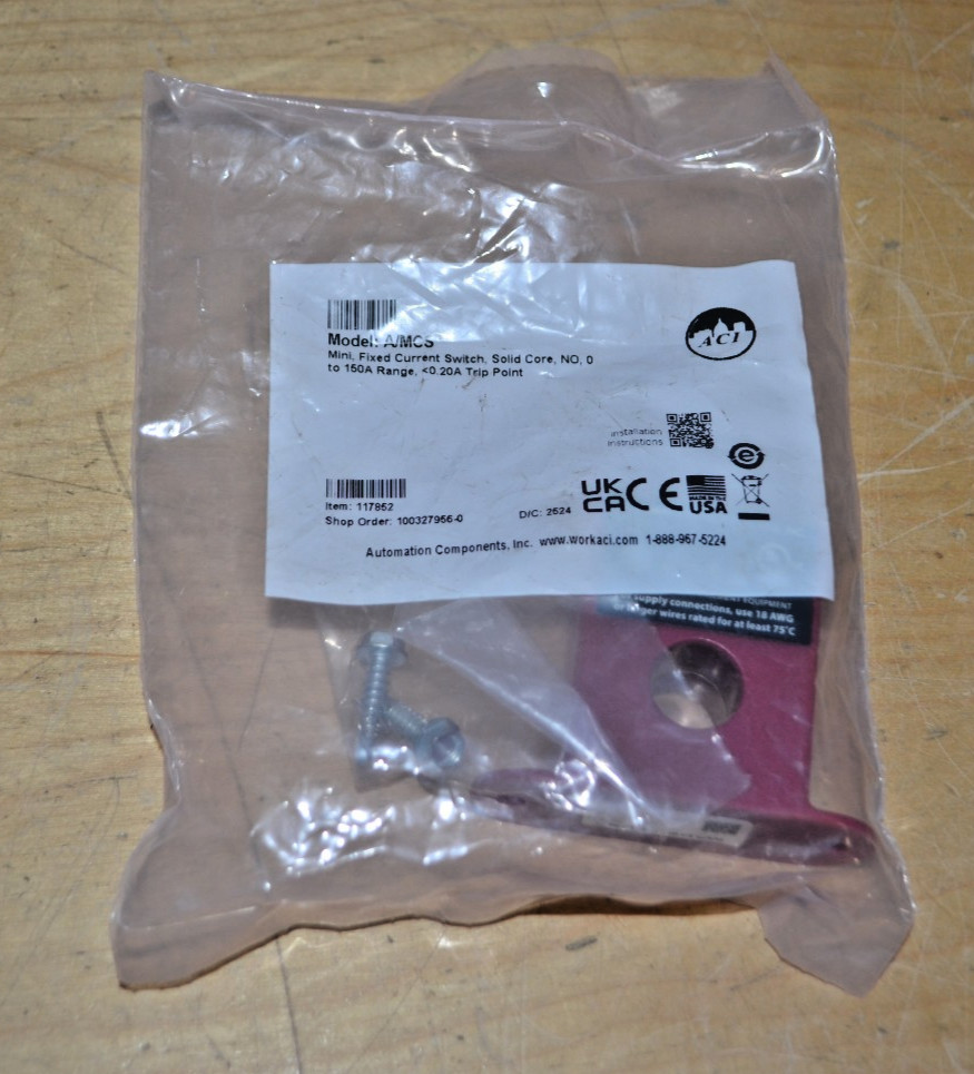 ACI ~ A/MCS (Mini Fixed Current Switch, Solid Core) ~ Automation Components Inc