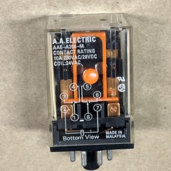 A.A. ELECTRIC AAE-A204-M 8 PIN RELAY 24VAC COIL 10 AMP