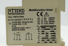 VITEKO VIMT51CW24 Multifunction Timer Relay 12-240V AC DC 5A DIN Rail NEW