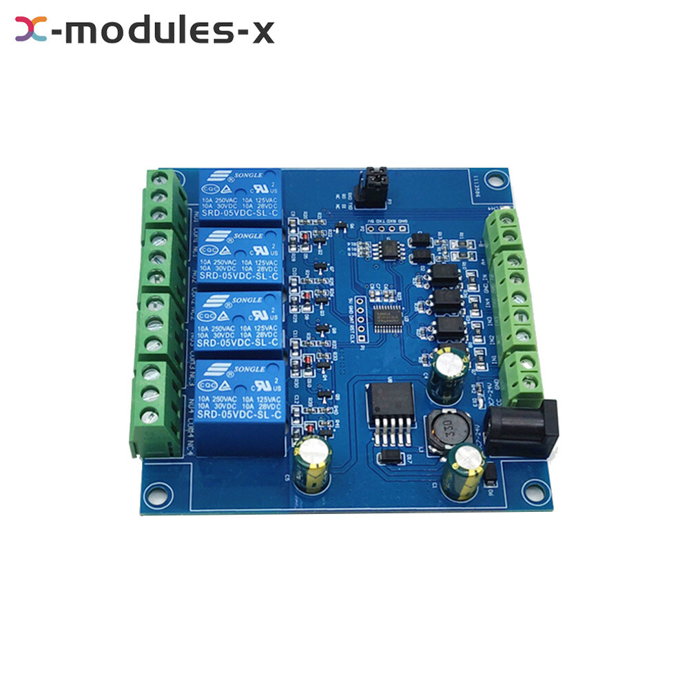 1-10PCS Modbus RTU DC7-24V 4 Channel Relay Control Switch RS485/TTL UART Module