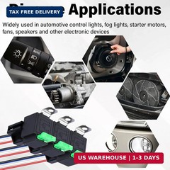 3 PCS 4-Pin 12V Fuse Relay Switch Harness Set, 12V Relay with Harness | 30A SPST
