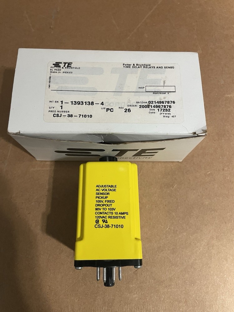 Potter & Brumfield CSJ-38-71010 Adjustable AC Voltage Sensor Relay 120VAC Tyco