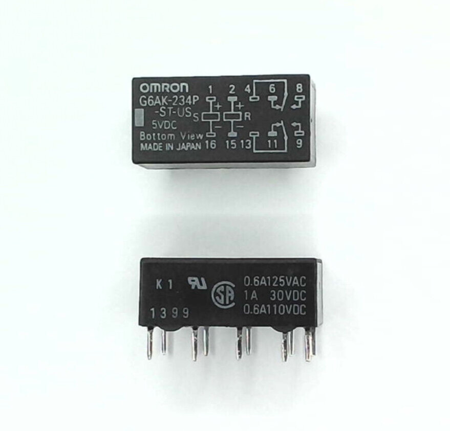 OMRON 5V G6AK-234P-ST-US RELAY 2 Form C DPDT-NO, NC Low Signal