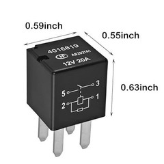 4016819 (Pack of 2) – 12VDC 20A 4-Pin Automotive Relay for Number of Items: 2