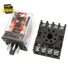 Power Relay MK2P-I, AC 110V Coil, DPDT, 8 Pin, with Plug-In Terminal Socket Base