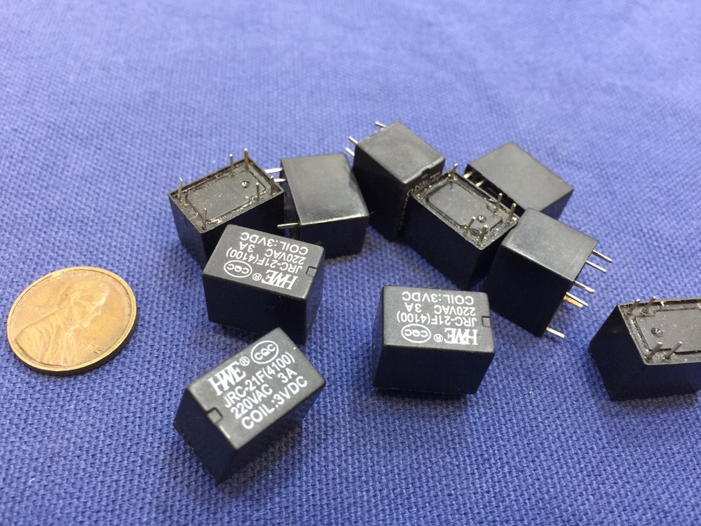 10 Pieces —–3V —- BLACK Miniature PCB Relay JRC-21F 4100 DC 3V 6 Pins c14