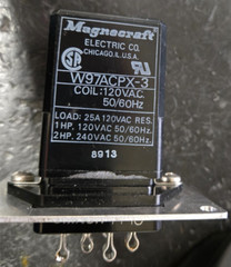 MAGNECRAFT W97ACPX-3 Relay w/10 pin socket Coil:120VAC LOAD:120VAC/ 25A res, 1HP