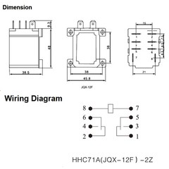 High Power Relay JQX-12F-2Z 8 Pin DC 12V 30A DPDT 2NO+2NC Pack of 2