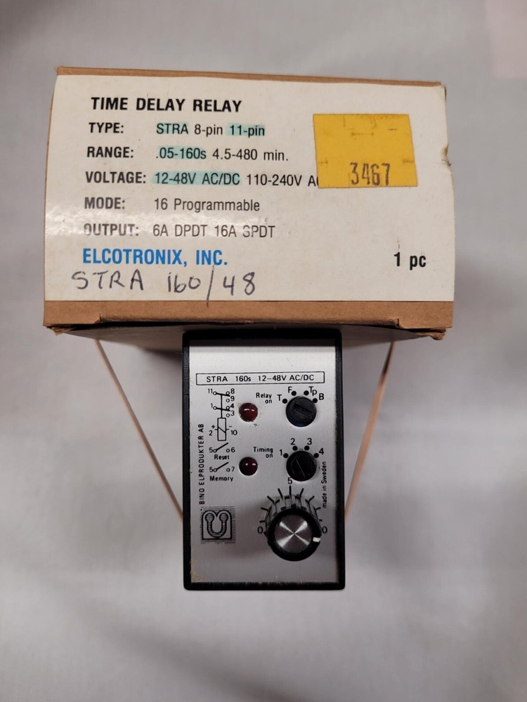 ELCOTRONIX INC. TIME DELAY RELAY STRA-160/48 *NEW IN BOX*