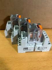 (Lot of 3) ABB CR-M120AC4L Pluggable Interface Relay 120VAC with CR-M4SS Socket