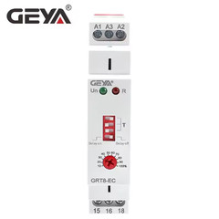 GEYA GRT8-EC Timer Relay 10A On Off Delay DIN Rail AC DC Time Relay CE