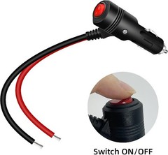 12V 24V Car Cigarette Lighter Plug Adapter with On/Off Switch, 16A Color: 0.3M