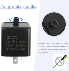 2PCS 12V LED Flasher Relay 2 Pin,Adjustable Turn Signal Relay for Repairing Moto