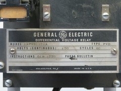 GE 12PVD11CIA TYPE PVD DIFFERENTIAL VOLTAGE RELAY T186361
