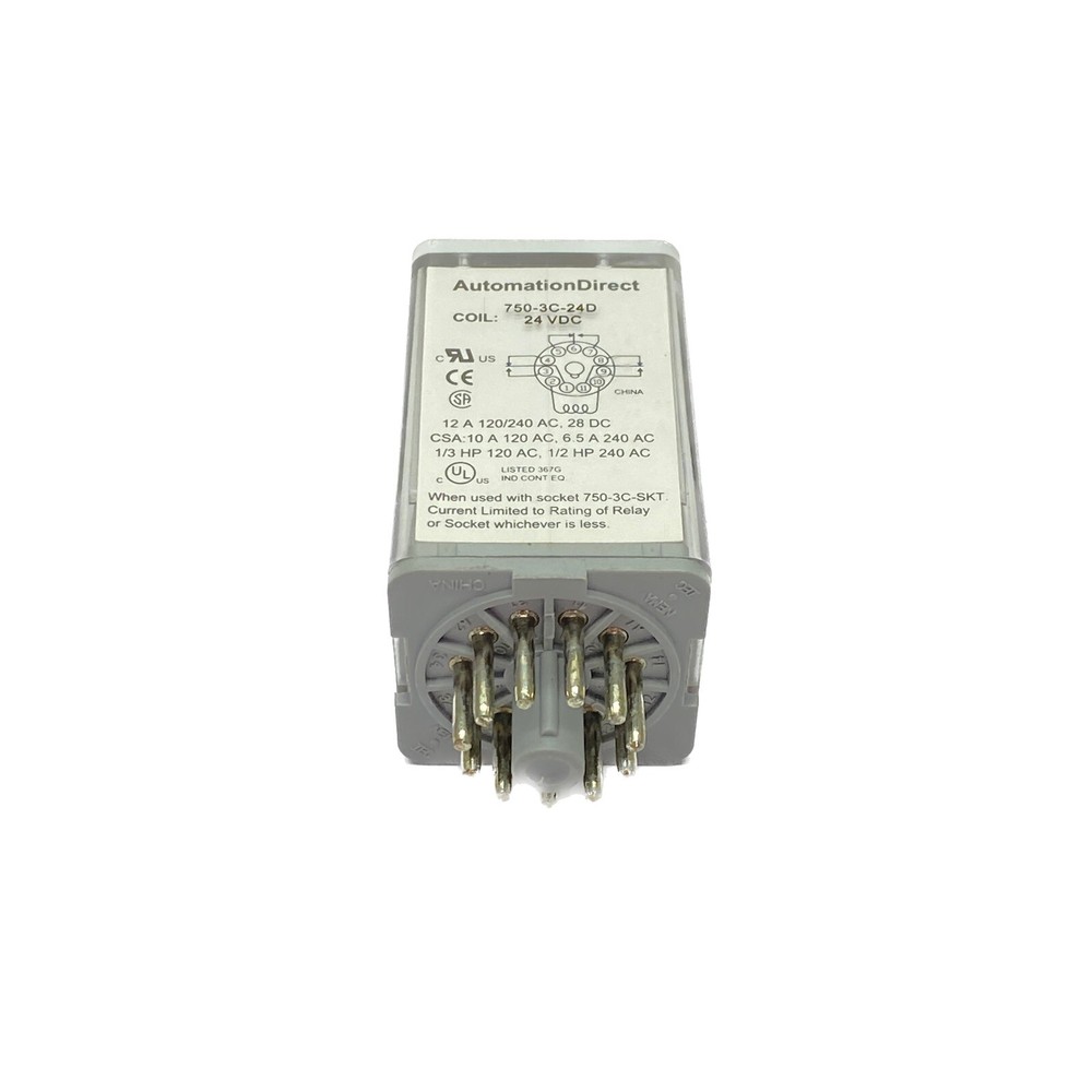 AutomationDirect 12A 24VDC 120/240VAC 3PDT 11-Pin Octal Control Relay 750-3C-24D