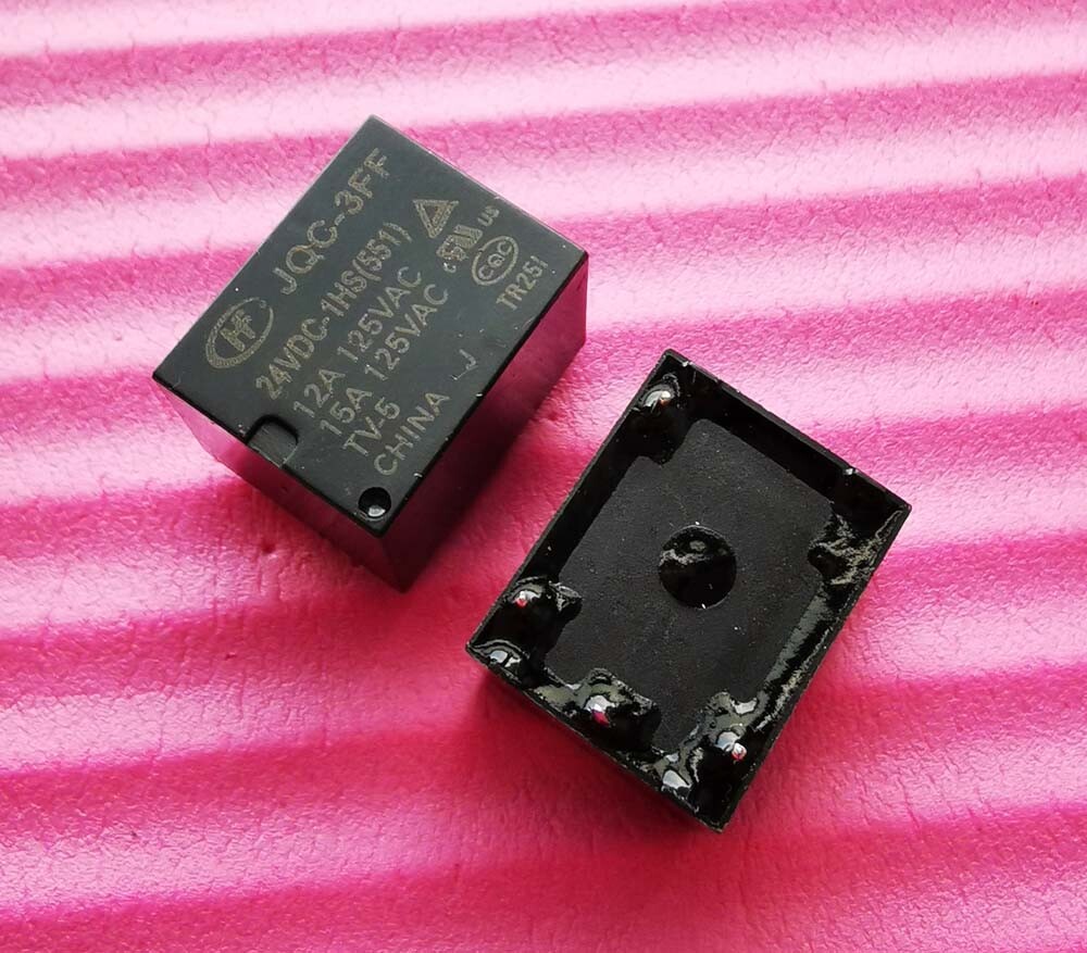 10pcs 24V JQC-3FF-24VDC-1HS ( 551 ) 12A 125VAC HONGFA Relay 4Pins