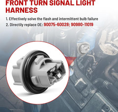 Front Turn Signal Light Socket with Wiring Pigtail for Toyota RAV4 Tacoma