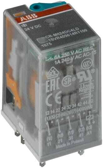 ABB Pluggable Interface Relay 4c/o, LED – CRM012DC4L-1SVR405613R4100