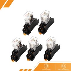 5 x HH52PL AC24V Coil Indicator Light 35mm DIN Rail DPDT 8Pin Electromagnetic