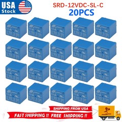 20PCS Power Relay SRD-12VDC-SL-C 10A Coil DC12V SPDT NO + NC PCB 5 Pin Sealed