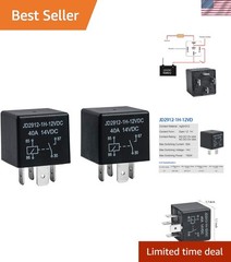 2 Pack Car Relay 4 Pin 12V 40 Amp Model No : JD2912-1H-12VDC 40A 14VDC, Car R…