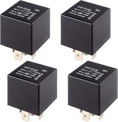 4 Pack 5 Pin 40A Waterproof Car Relays 12V Switch for Automotive Cooling Fans