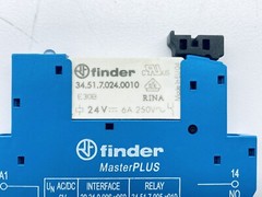 LOT OF 2 FINDER 34.51.7.024.0010 RELAY 24VDC W/ 93.63.7.024 RELAY SOCKET
