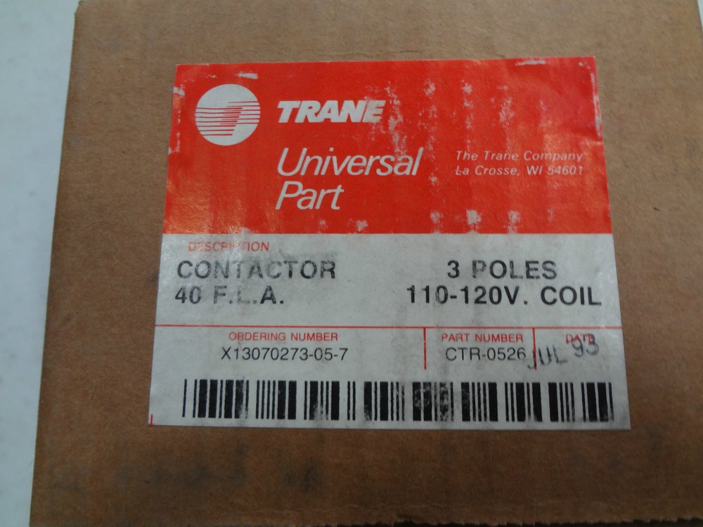 OEM Trane Contactor 40 FLA 3 Pole COIL 120V HVAC Heat Pump CTR0526 Definite Pur.