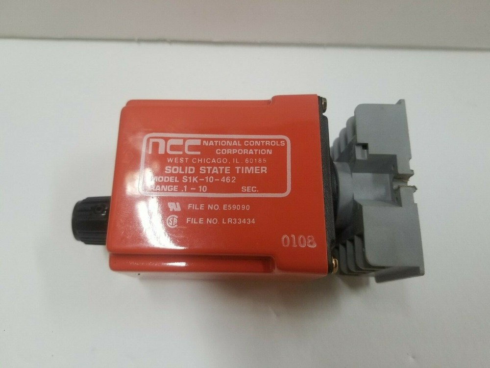 NCC Solid State Timer relay and base S1K-10-462 DPDT 0.1-10s 24VDC 10A