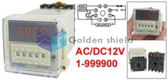 DH48J 1-999900 Count Up Digital Counter Relay w Base AC/DC 12V 50/ 60Hz✦Kd