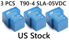 3pcs T90 Coil Relay 5VDC 30A 250VAC 30VDC 5 Pin SLA-05VDC-SL-A (5V Coil)