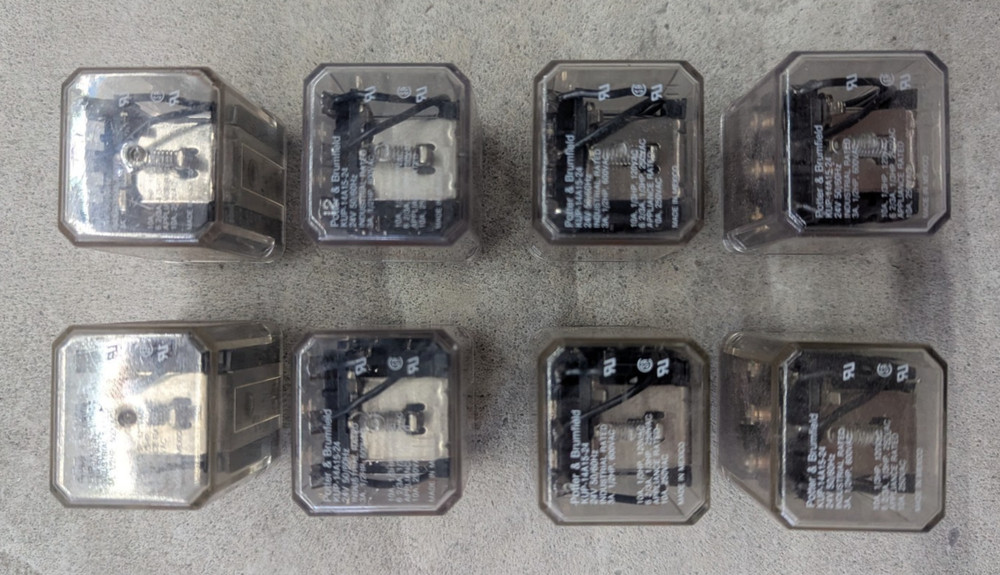 Lot of 8 Potter & Brumfield KUP-14A15-24 Power Relay 24VAC Coil 3PDT 10A Plug-In