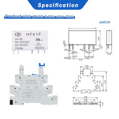 (100Pcs) 24V Relay Din Rail;Silm;Signal Relay for PLC;24VDC and 24VAC Both;Hf41F