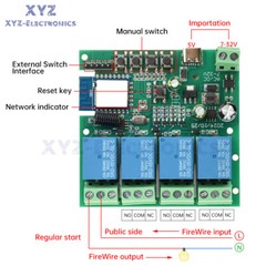 4 Channel Relay Switch Module Tuya Smart WIFI Remote Control Relay 2.4GHz 433MHz