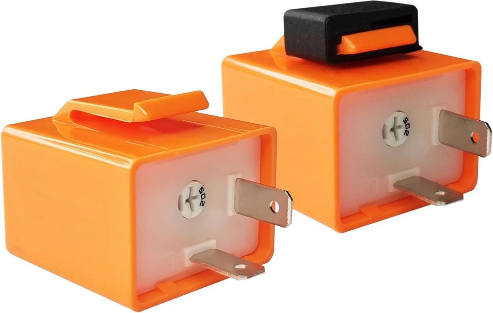 2Pcs 2-Pin 12V Speed Adjustable LED Electronic Flasher Relay Fix Motorcycle Turn