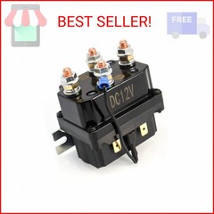 QWORK Solenoid Relay, 12V 250A Winch Relay Solenoid Replacement Contactor for 30
