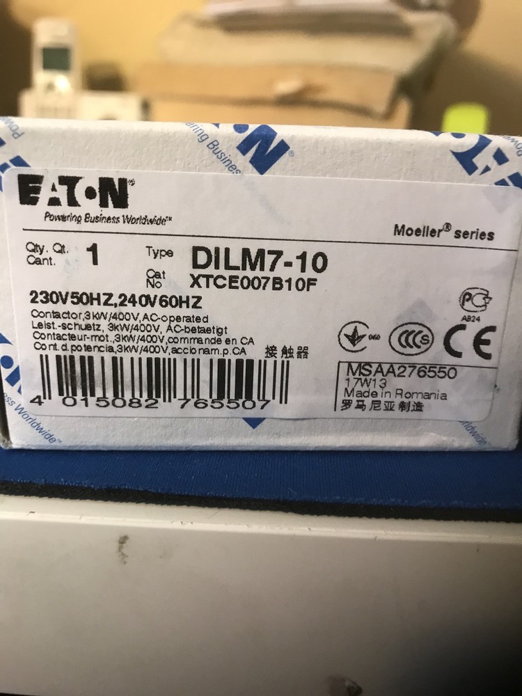 XTCE007B10F 230/240V 50/60HZ MOELLER DILM7-10 220/240V