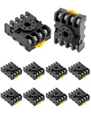 8 Pins Relay Socket, 10 Pack 600 V 10 Amp Octal Socket with Pres Size: 10 Pack